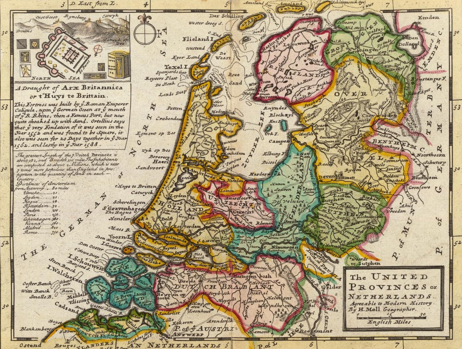 Hermann Moll Nederlanden 1732